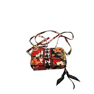 Vera Bradley Mandy Bittersweet Floral Quilted Crossbody Wallet With Adjustable S